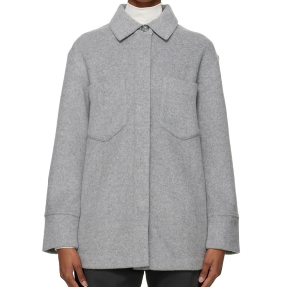 Vince Gray Grey Wool Blend Shirt Jacket Coat Womens Size Small - Picture 1 of 7
